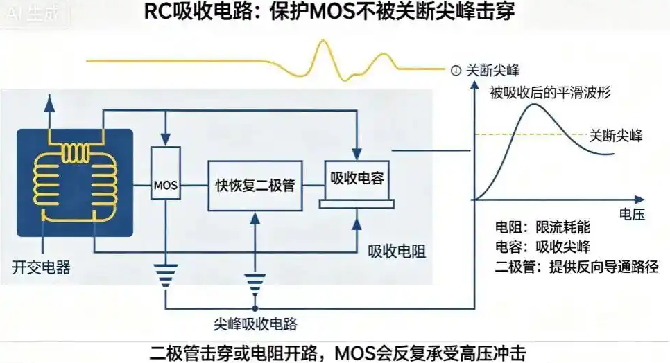開關電源,MOS管炸